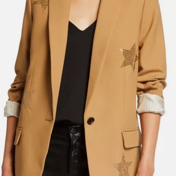 Zadig & Voltaire Viva Etoiles Star Strass Blazer Jacket Size 34 - Picture 9 of 13